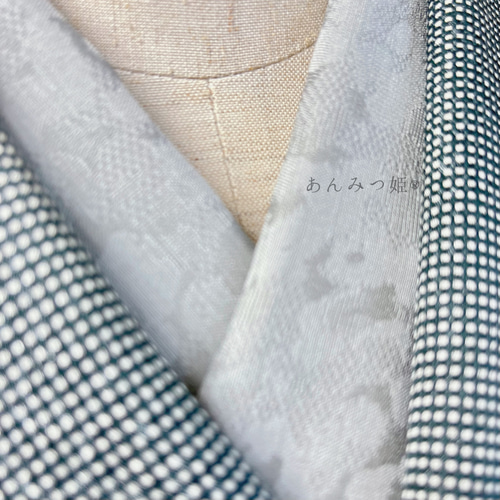 綿ジャガード織の半衿 柔らか小町鼠色 和装小物（帯・半襟） 半衿