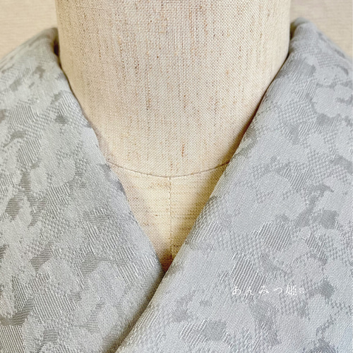 綿ジャガード織の半衿 柔らか小町鼠色 和装小物（帯・半襟） 半衿