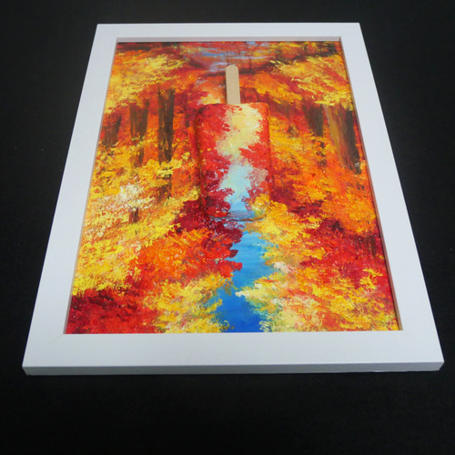油絵 油彩 油彩画 絵 絵画【解けない白くまアイスキャンディー】 油絵 油彩 油彩画 絵 絵画【解けないアイスキャンディー紅葉