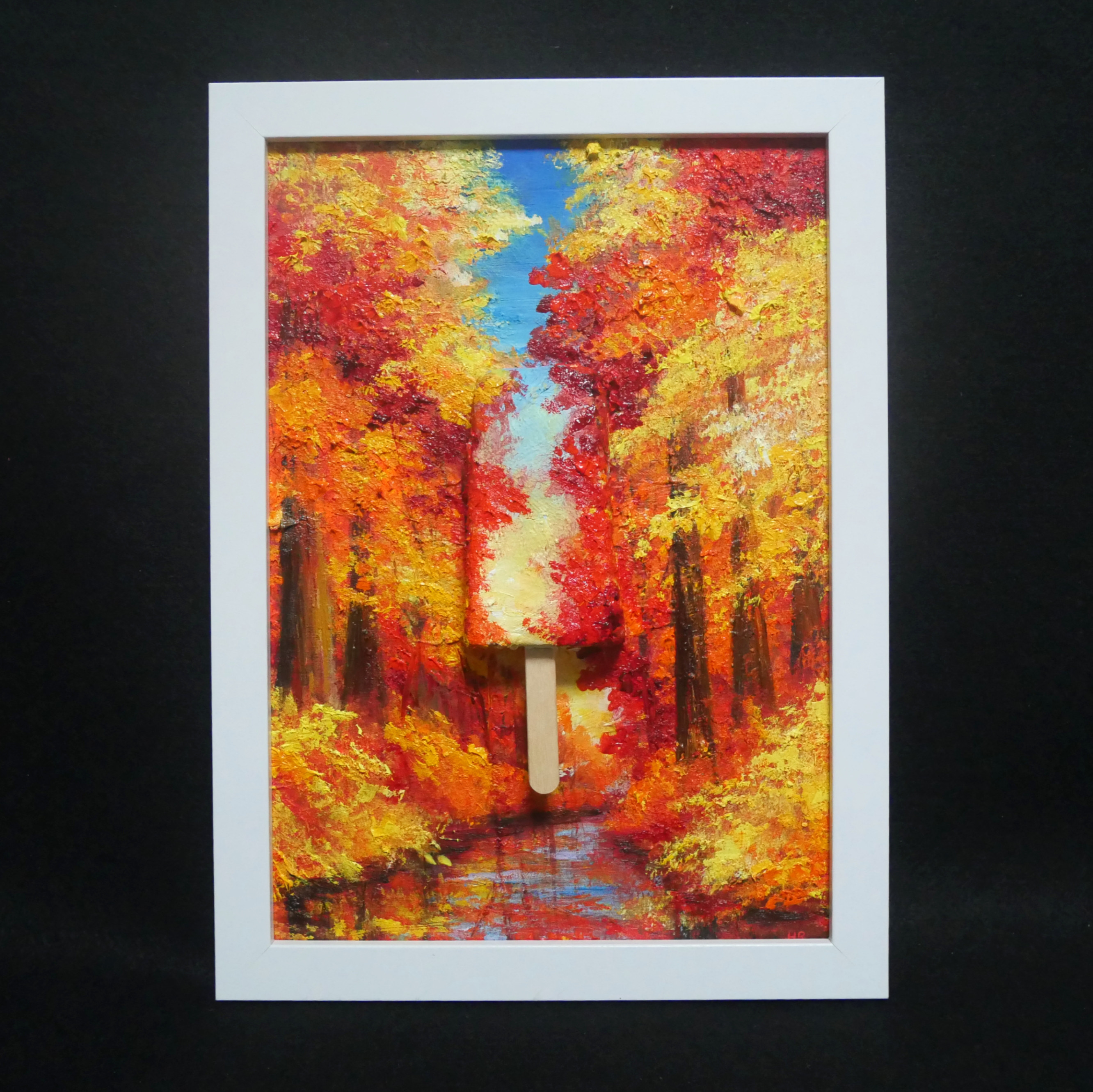 【白樺の紅葉】 絵画 油絵