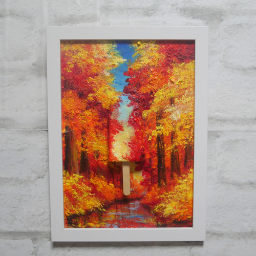 米国アーティスト油絵原画オレンジ