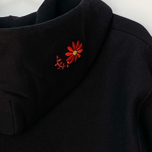 刺繍☆パーカー【プルオーバー】/花とアフロ 12oz パーカー 刺繍☆パーカー【プルオーバー】/花とアフロ 12oz パーカー