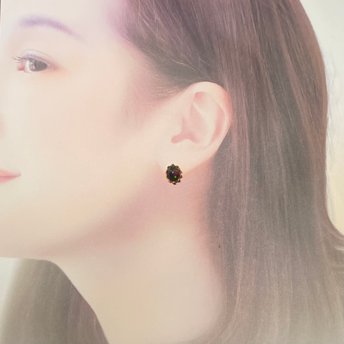 【受注制作】ブラックオパールの2wayロングピアス✩.*˚天然石×14kgf 受注制作】ブラックオパールの2wayロングピアス.*˚天然石×14kgf 14kgf