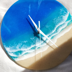 海レジンアート〜円型壁掛け時計 （アウトレット） 海の掛け時計 海レジンアート 壁掛け時計 宮古ブルー 掛け時計