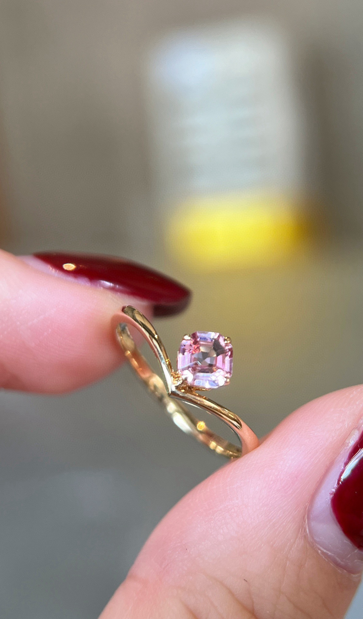 ピンクトルマリンリングk18