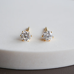 モアサナイトの一粒ピアス 4ｍｍ クリア サージカルステンレス　金属アレルギー対応　モアッサナイト　金アレ対応　小粒 6枚目の画像