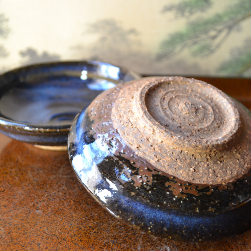 新着！】取分け皿2個セット(コスモブルー) ろくろ目 小皿 豆皿