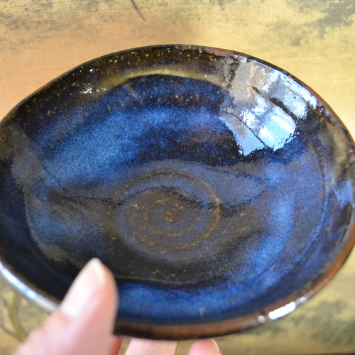 新着！】取分け皿2個セット(コスモブルー) ろくろ目 小皿 豆皿 お皿