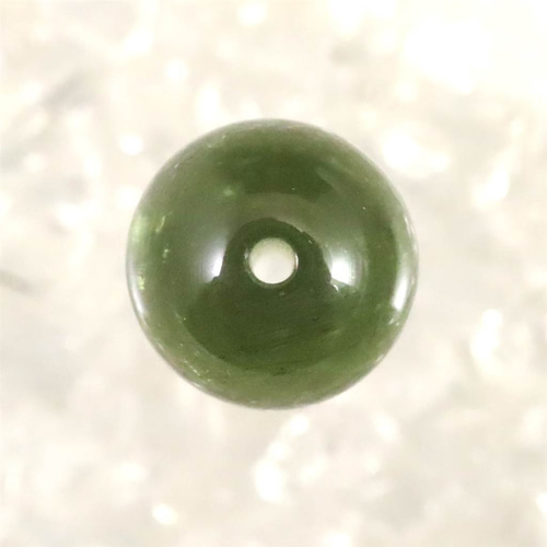 モルダバイトビーズ 8mm （1粒・現物） 鑑別済 3.57ct #78323