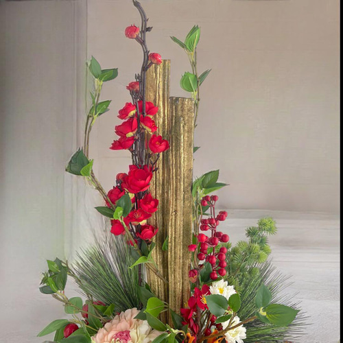 正月アレンジメント 新年飾り 和飾り 門松 光触媒フラワー 造花 正月アレンジメント 新年飾り 和飾り 門松 光触媒フラワー 造花