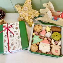 クリスマスクッキー缶♡（なかよしサンタとトナカイ） 4枚目の画像