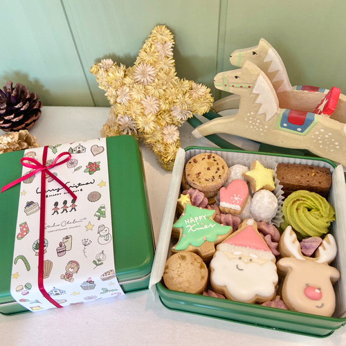 クリスマスクッキー缶♡（なかよしサンタとトナカイ） クッキー studio