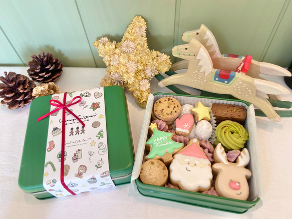 クリスマスクッキー缶♡（なかよしサンタとトナカイ） クッキー studio