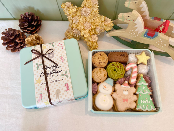 クリスマスクッキー缶♡（くま） 1枚目の画像