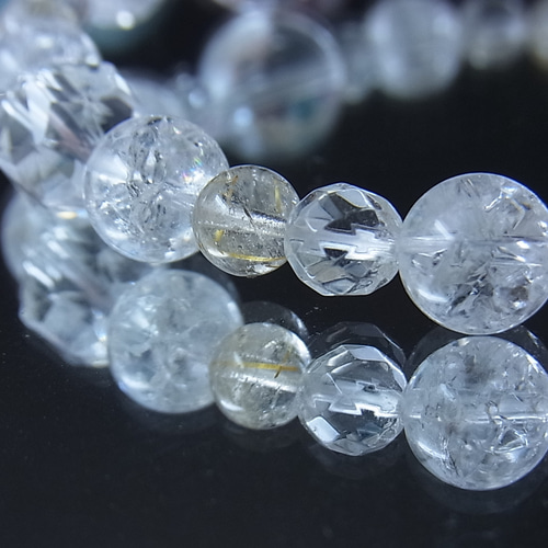 ◇キラキラお守り 水晶ブレス◇虹入 アイリスクォーツ ルチル