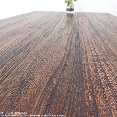 オールドチーク テーブル 幅120cm × 奥行70cm × 高さ73cm 無垢材