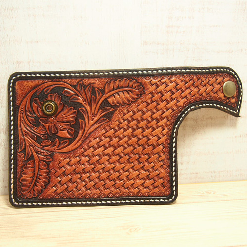 カービング革キーケース：E（車スマートキーOK）】 キーケース