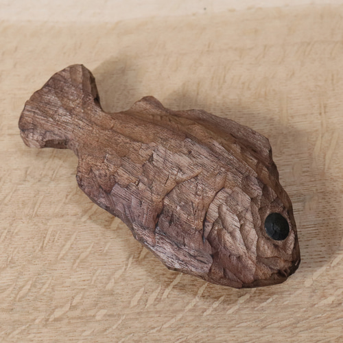 木彫り 魚 ソイ 黒ソイ 木製 オブジェ 飾り 魚の置物（木材