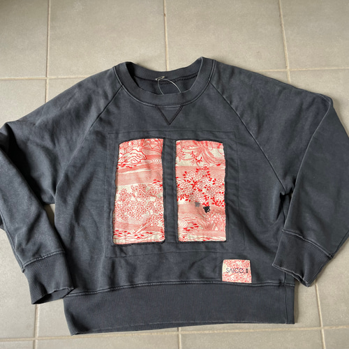 着物アートパネルトレーナー 着物リメイク 着物ハギレ再利用