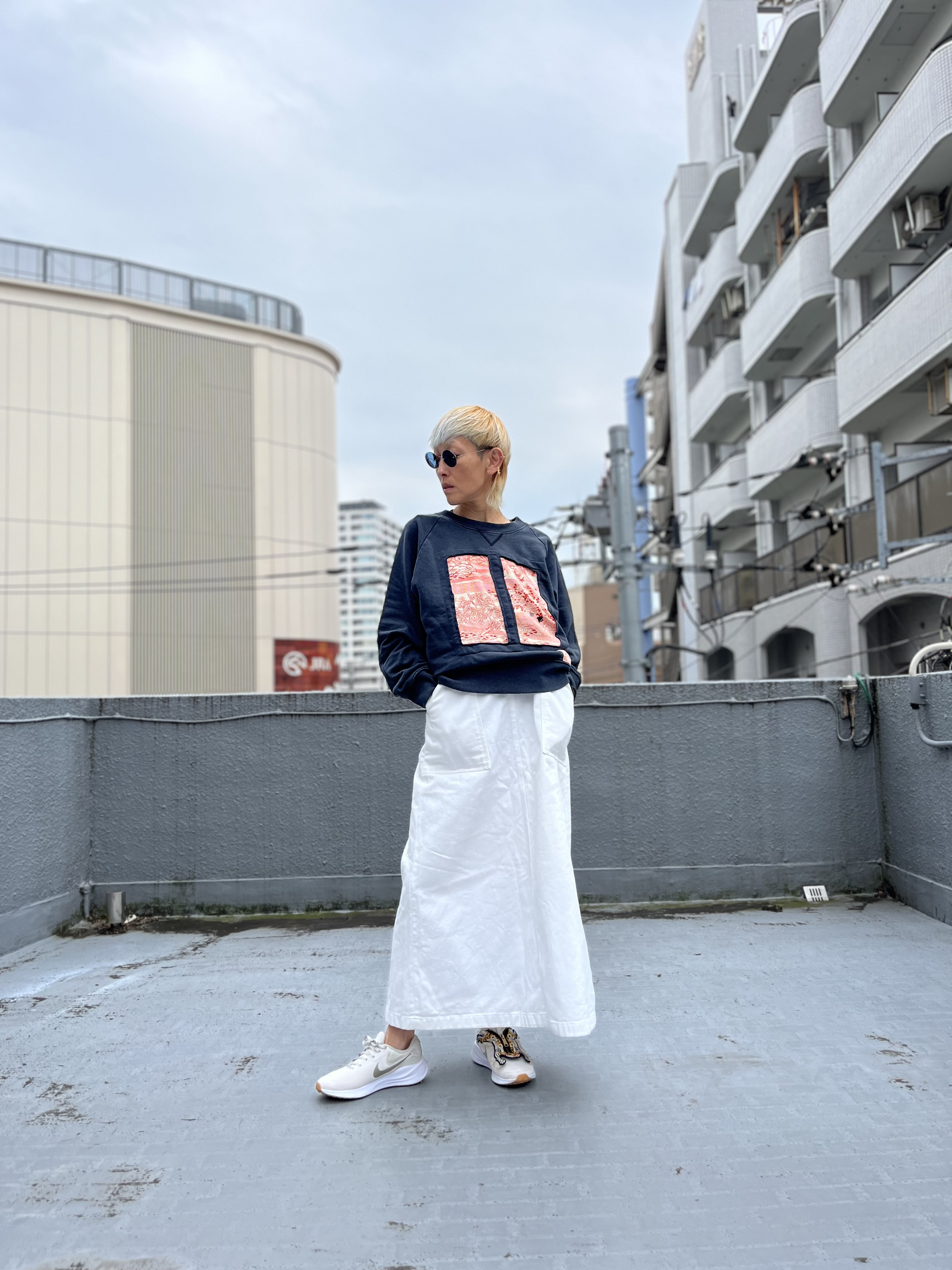 着物アートパネルトレーナー　着物リメイク　着物ハギレ再利用