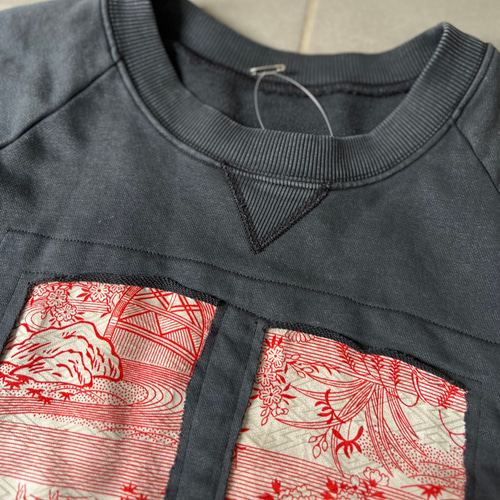 着物アートパネルトレーナー 着物リメイク 着物ハギレ再利用