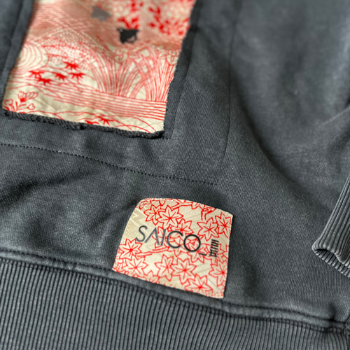 着物アートパネルトレーナー 着物リメイク 着物ハギレ再利用