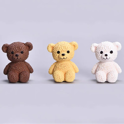 tiny-doll （くま）作品ページ ミニチュアあみぐるみ　ミニチュアドール ミニチュア ミニフィギュア くまちゃん 1個 （大）全3色 ドールハウス