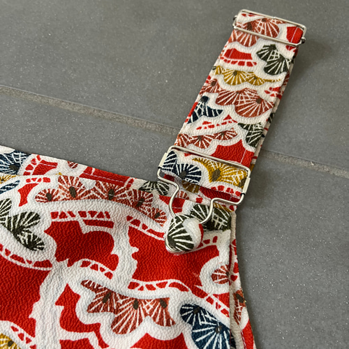 松濤サロペット 縮緬着物リユース サロペット 着物リメイクサロペット