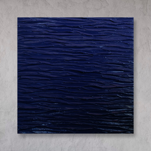 インテリアアート ダークブルー テクスチャー シンプル（M-#79） 絵画