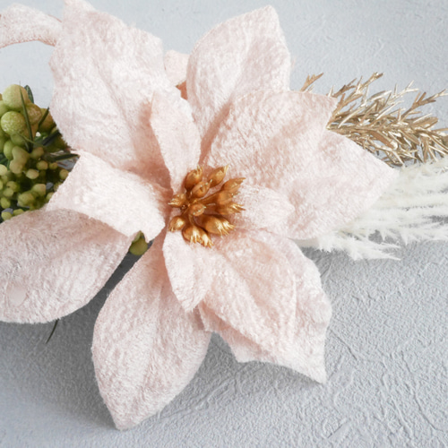 花　アートフラワーブーケ　　アートフラワー　ポインセチア　アイビー 花 アートフラワーブーケ アートフラワー ポインセチア アイビー