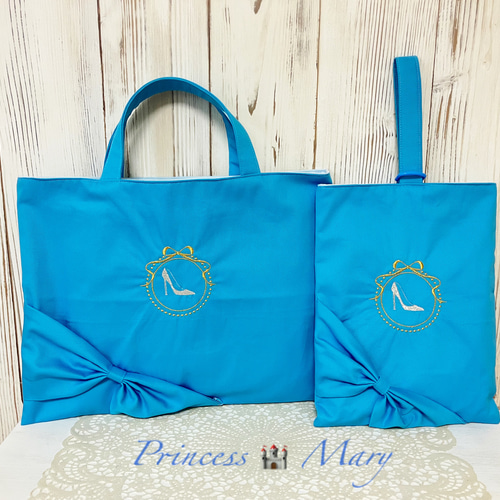 受注製作】プリンセスのような刺繍入りレッスンバッグ、シューズ