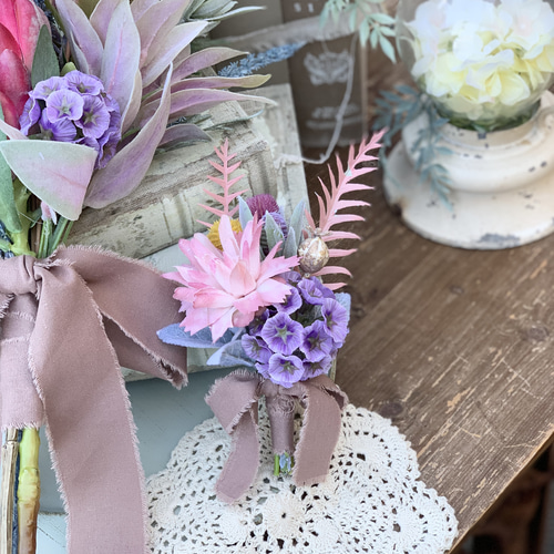 ✨ワイルドフラワーウエディングブーケ&ブートニア✨ ブーケ little