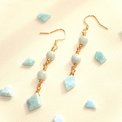 ラブラドライト ピアス/イヤリング 金属アレルギー対応 天然石