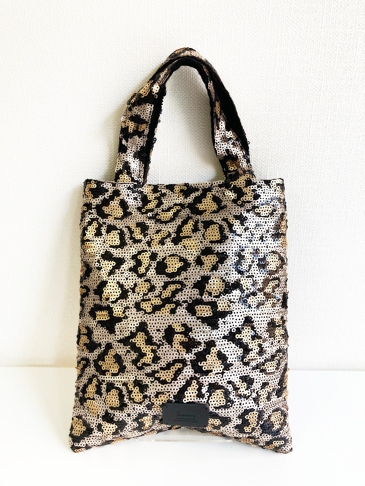 【Swaraj】レオパード柄スパンコール miniTOTE / LEOPARD X GLD