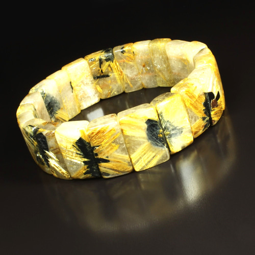 タイチンルチルの輝きがすごい】19mm 一点物 太陽放射ルチル バングル  