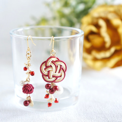 ⌘梅玉⌘ 水引アクセサリー 水引ピアス 水引イヤリング ピアス（フック