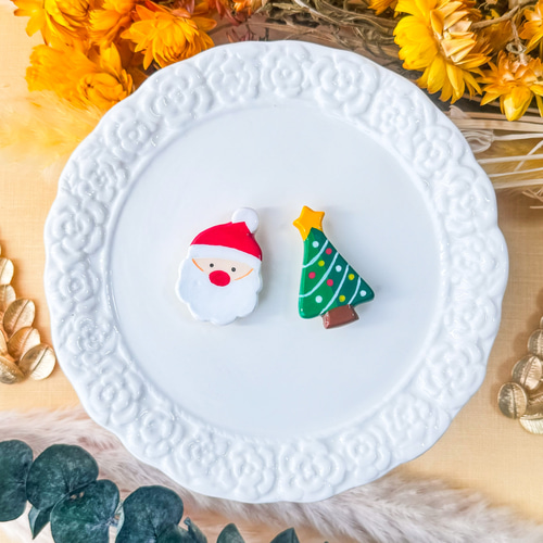 クリスマス【2個セット】マグネット せきそ粘土 マグネット Atelier