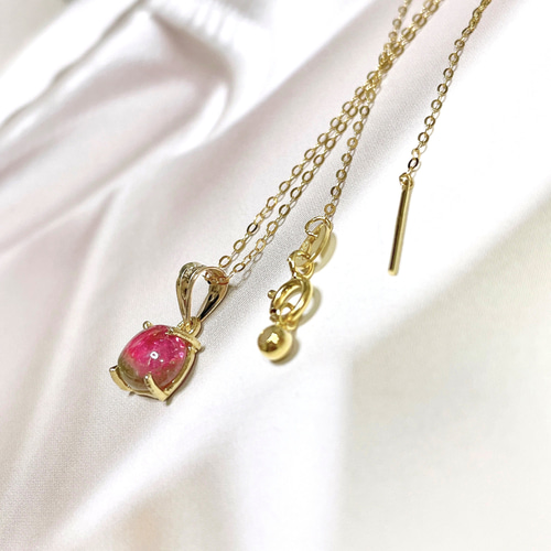 ウォーターメロン トルマリン／バイカラー 天然石ネックレス