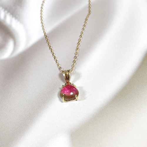 ウォーターメロン トルマリン／バイカラー 天然石ネックレス