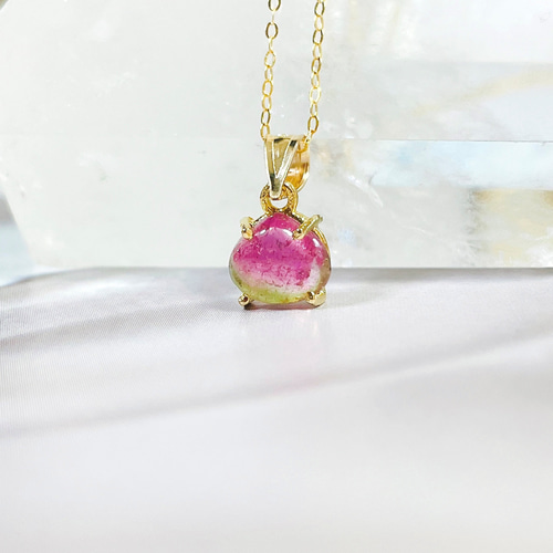ウォーターメロン トルマリン／バイカラー 天然石ネックレス