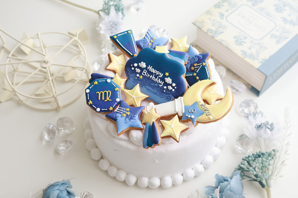 星座　【アイシングクッキー】　星　夜空　誕生日　おしゃれ　オーダー　通販 1枚目の画像