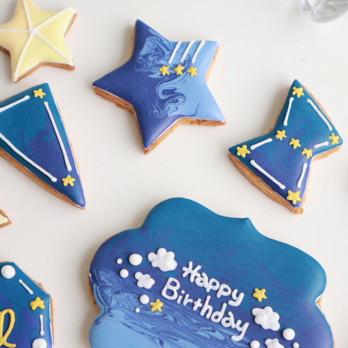 星座 【アイシングクッキー】 星 夜空 誕生日 おしゃれ オーダー
