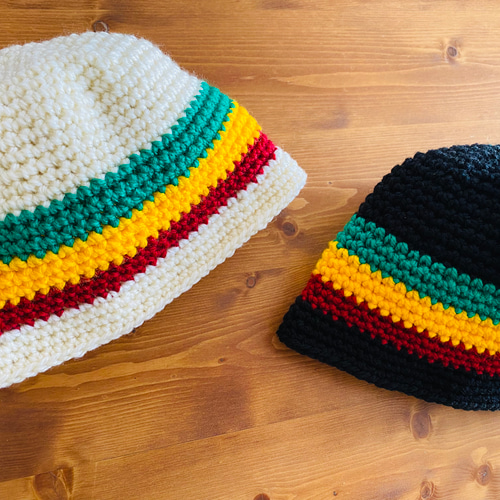 アクリル》◇サイズも選べる!!◇*ラスタカラー☆クロシェハット