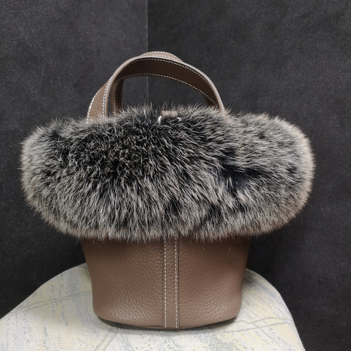 キューブバッグ本革ブラウン 牛革 本革 バケツバッグ キューブバッグ S