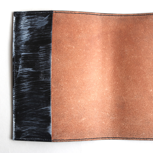 藍×墨×チタン染のソフトカバー単行本ブックカバー 6枚目の画像