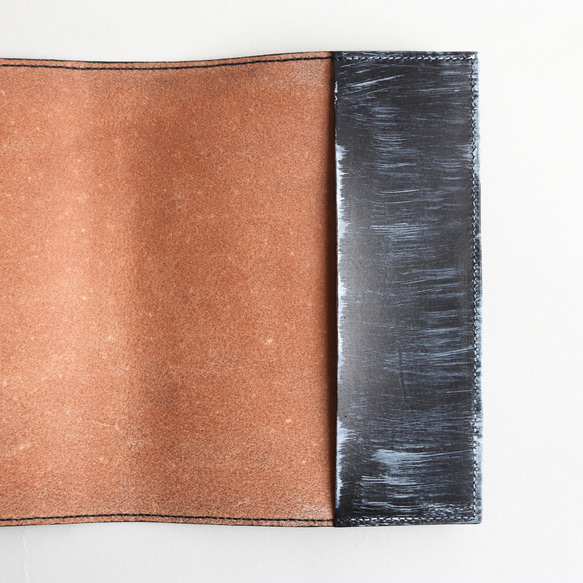 藍×墨×チタン染のソフトカバー単行本ブックカバー 5枚目の画像