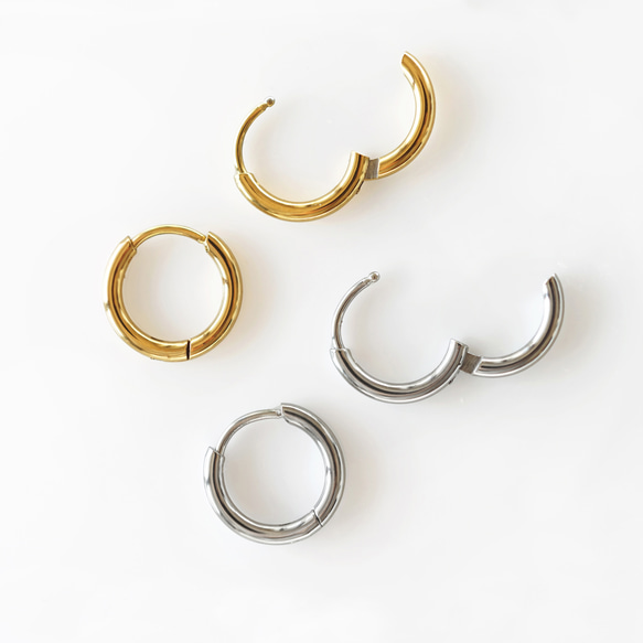 サージカルステンレス小フープピアス ～Gold/Silver ピアス