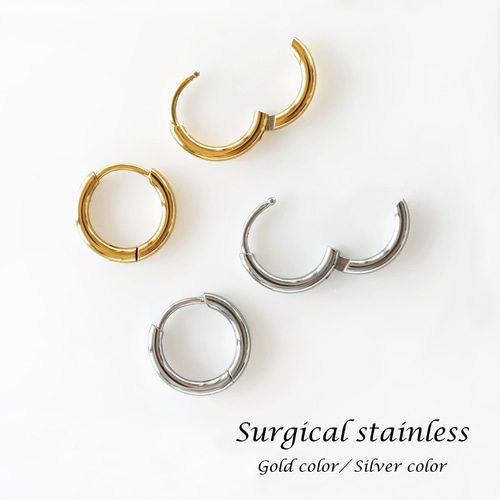 サージカルステンレス小フープピアス ～Gold/Silver ピアス
