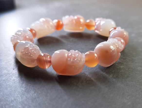 縁起物 ヒマラヤ山脈塩源メノウ貔貅（ヒキュウ）財*運を引き寄せ守護