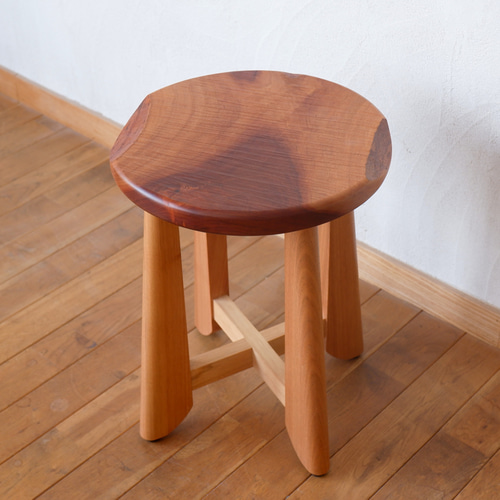 春の訪れを告げる桜の木のスツール キッチンスツール ブラックウォルナット Kitchen stool - Black